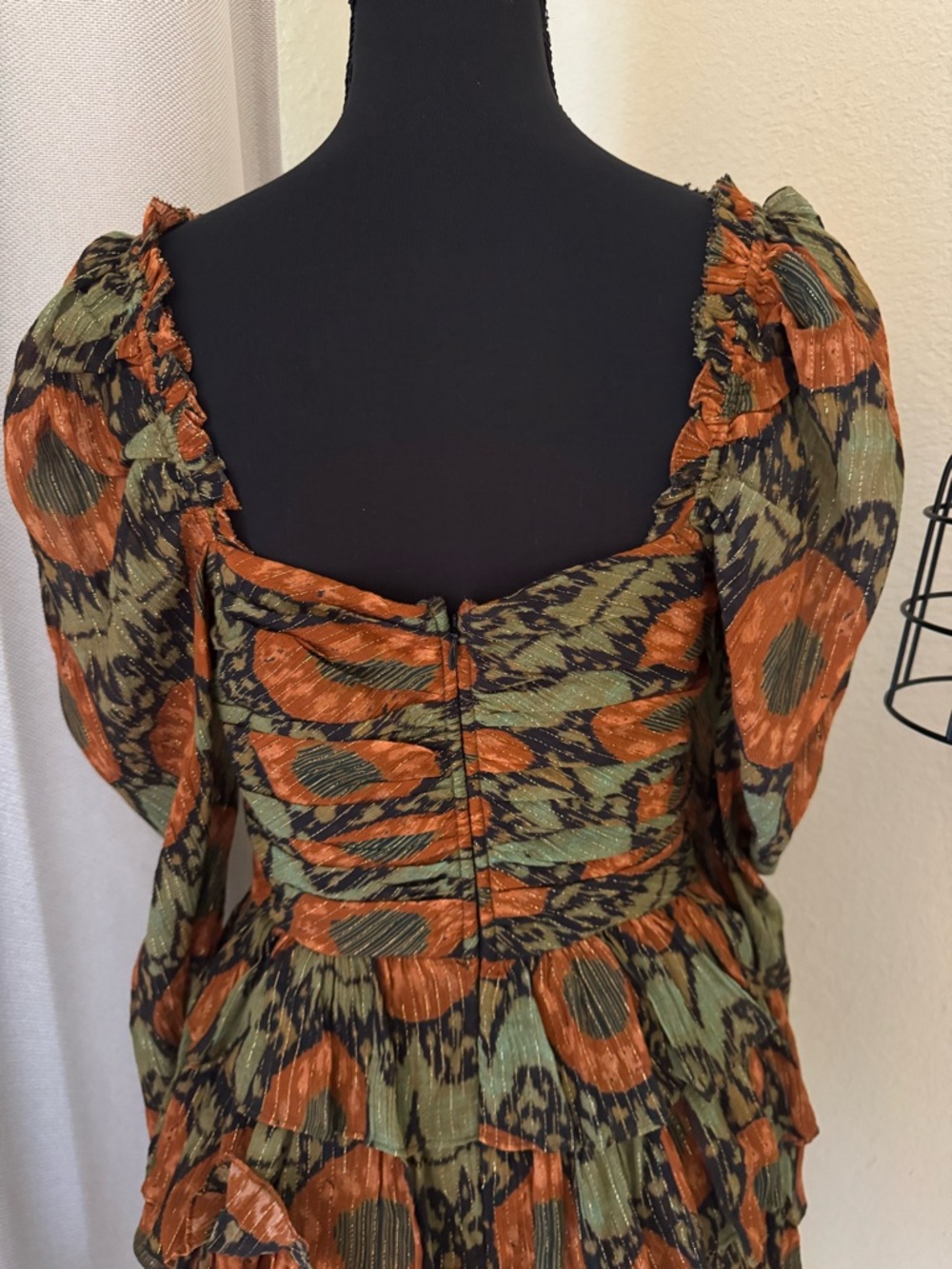 Ulla Johnson Naiya Dress Size 4 Metallic Floral Ruffle Mini NWT - Picture 9 of 13